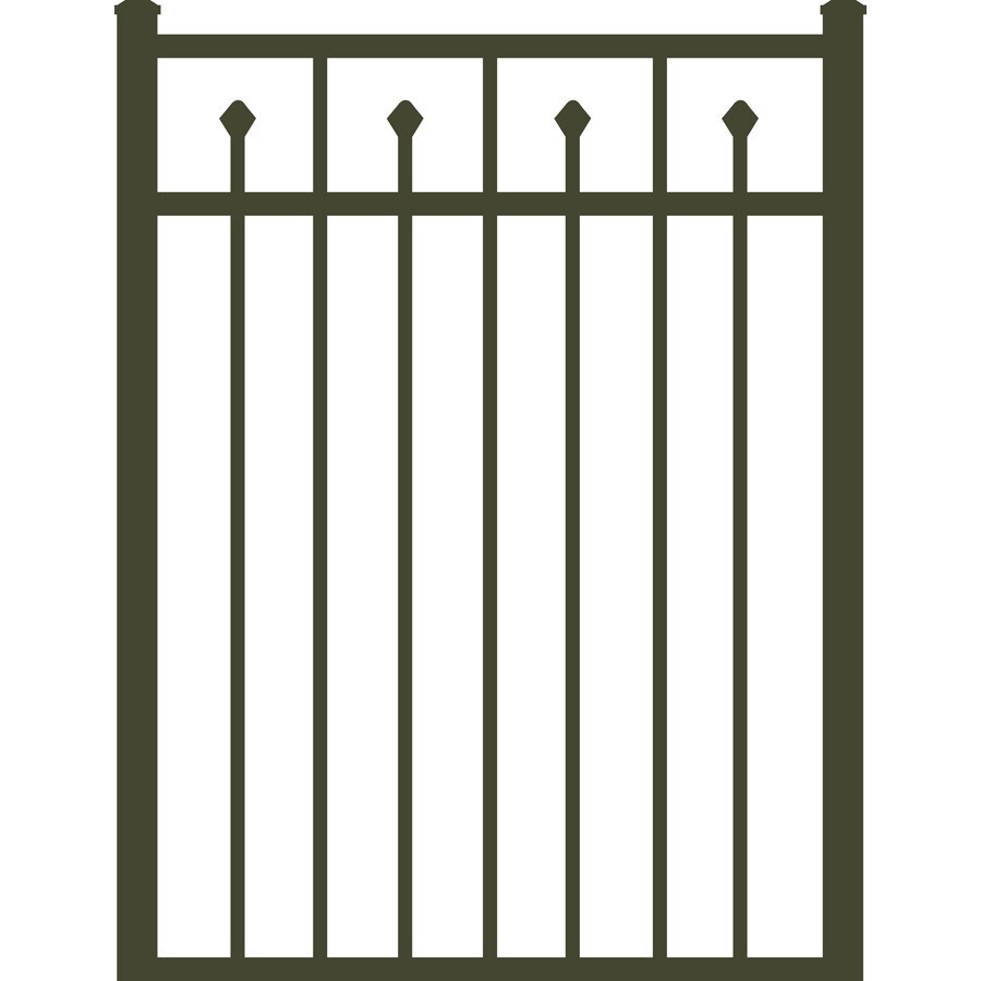 Rockland Ornamental Fencing DRG54D-BZ-L48 54" x 48" Bronze Aluminum Fence Gate