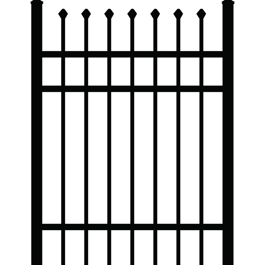 Rockland Ornamental Fencing DRG60A-BL-L36 60" x 36" Black Aluminum Fence Gate