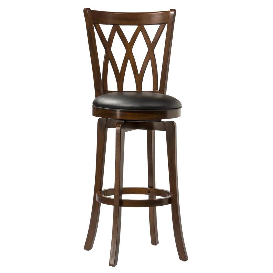 Hillsdale Furniture Mansfield Brown Cherry Counter Upholstered Swivel Bar Stool