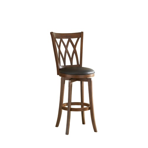 Hillsdale Furniture Mansfield Brown Cherry Bar Height Upholstered