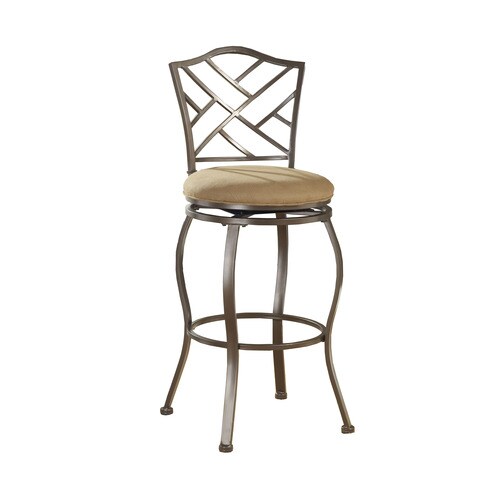 Hillsdale Furniture Hanover Brown Powder Coat Counter Height Upholstered Swivel Bar Stool In The