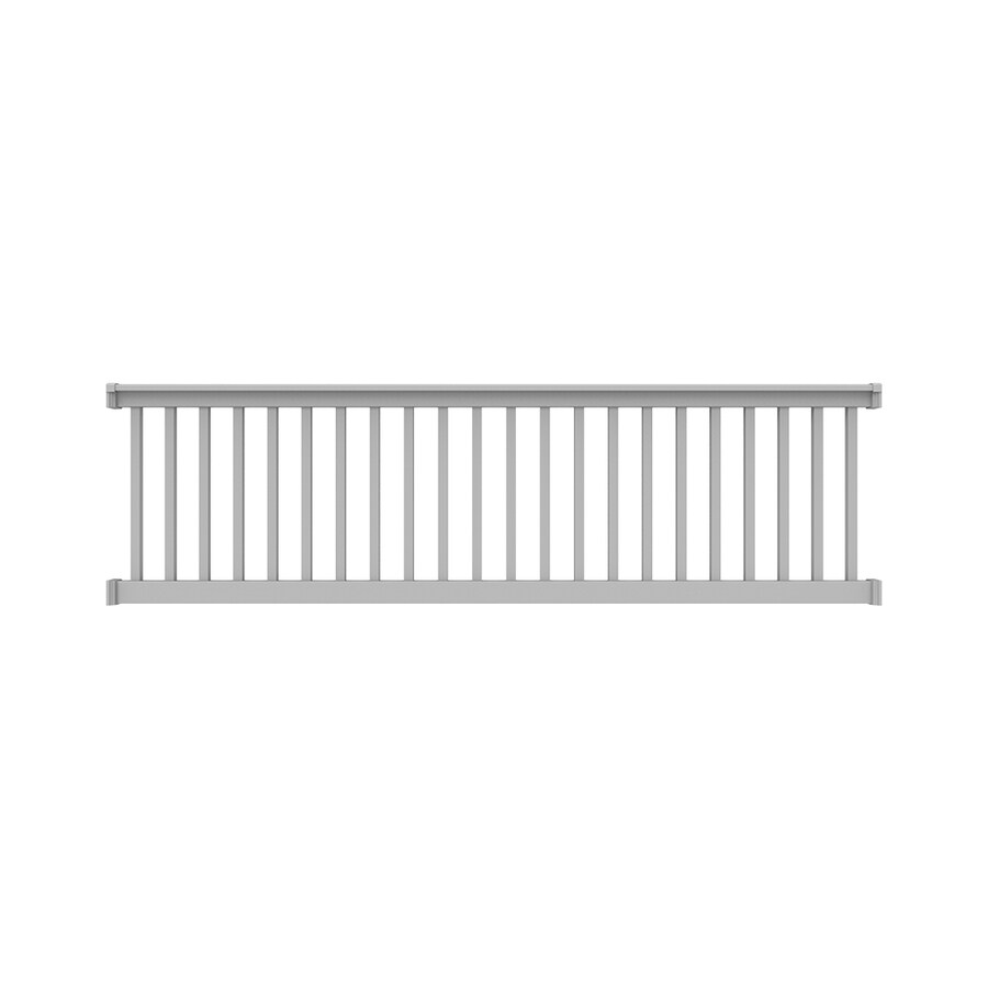 Assembled 10 Ft X 3 Ft Lincoln White Pvc Deck Rail Kit With Balusters