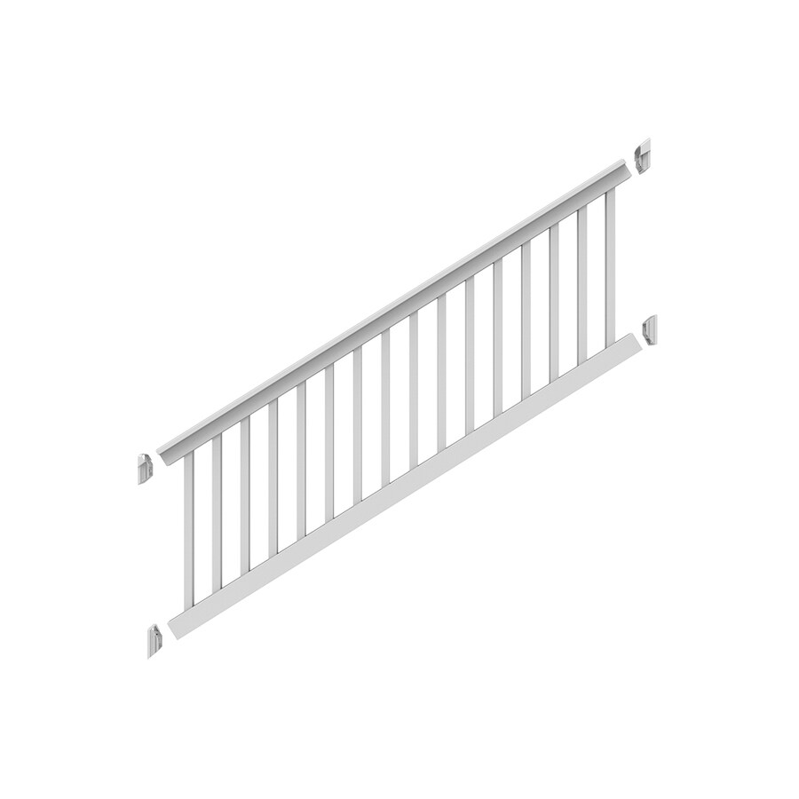 Freedom (Assembled: 8-ft x 3-ft) Lincoln Stair White PVC ...