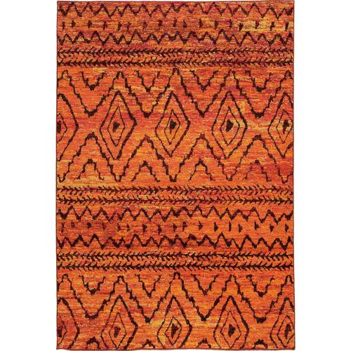 Archer Lane Foreland 8 x 10 Orange Indoor Geometric Moroccan Area Rug