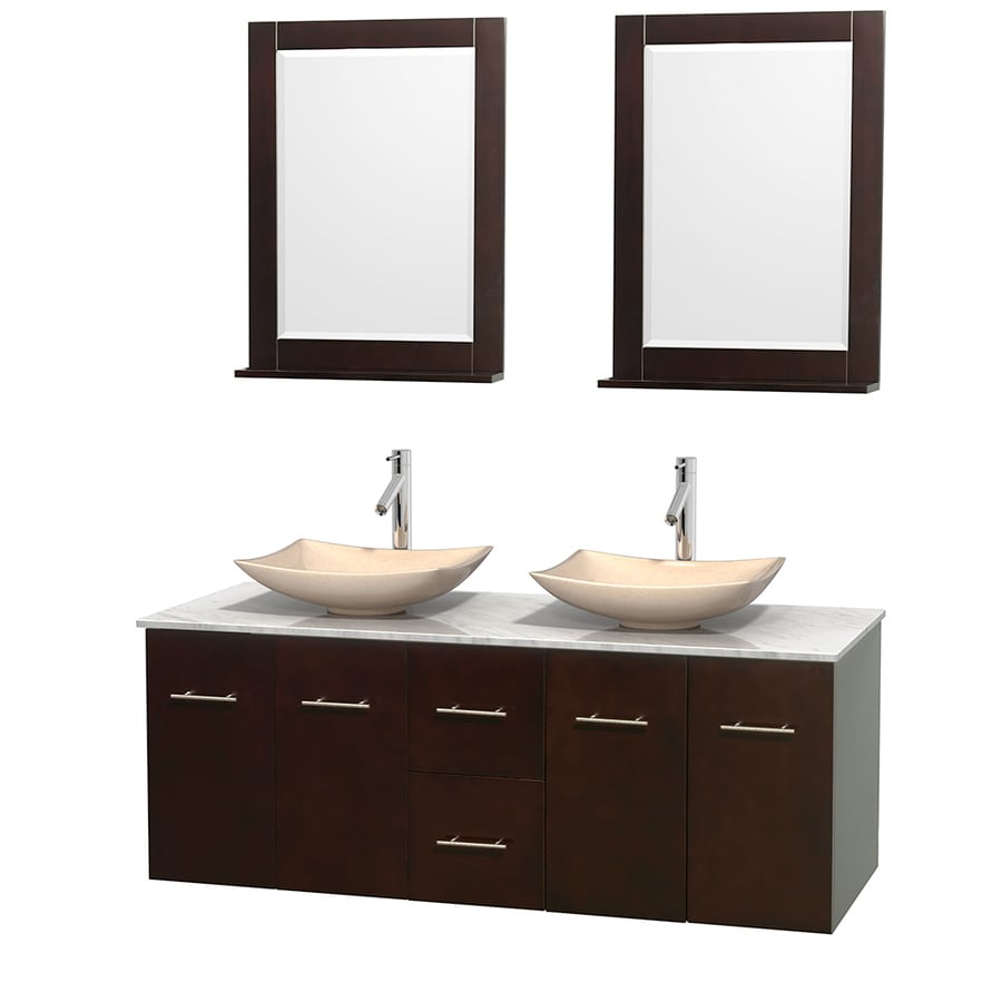 Wyndham Collection Centra 60in Espresso Double Sink Bathroom Vanity