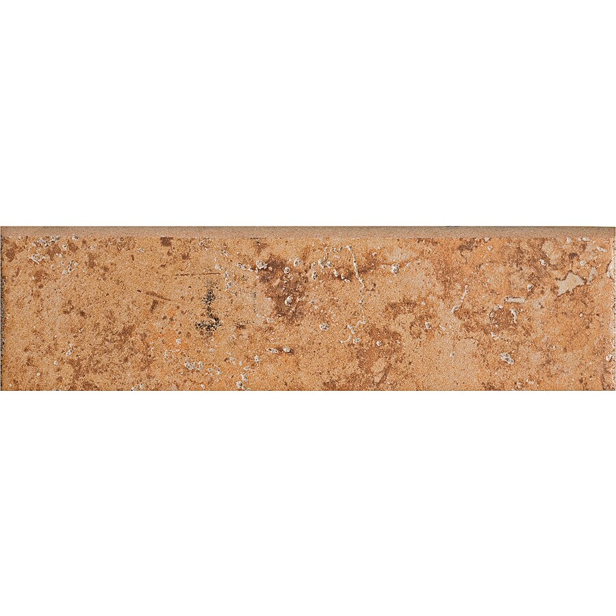 Del Conca G0RS16 Roman Stone Salmon Thru Body Porcelain Bullnose Tile (Common: 3-in x 12-in; Actual: 3.15-in x 11.81-in)
