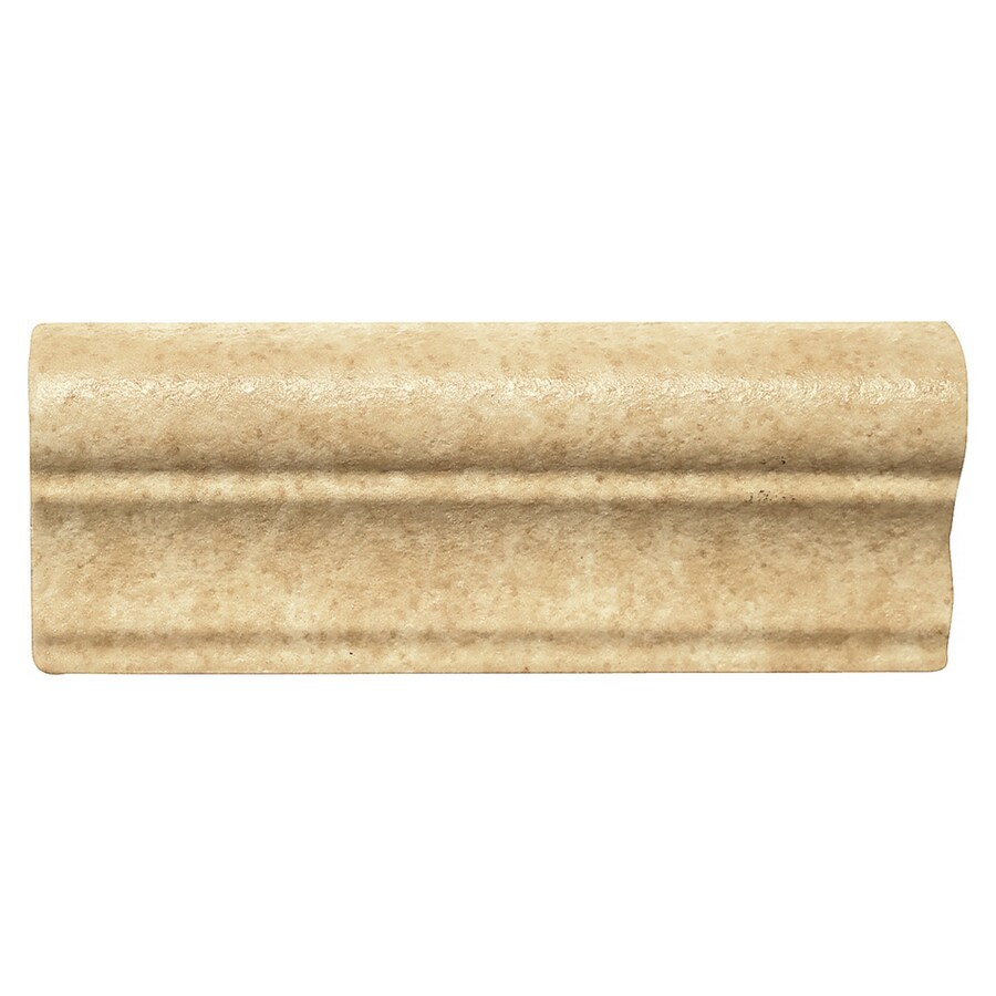 Del Conca G1RS17CAP Roman Stone Gold Porcelain Chair Rail Tile (Common: 2-in x 6-in; Actual: 2.17-in x 5.91-in)