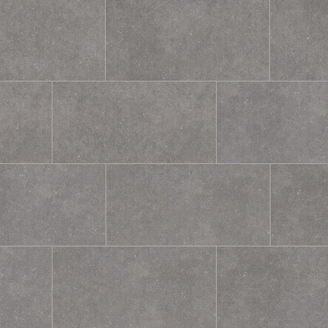 Style Selections Mitte Gray 12-in x 24-in Glazed Porcelain Tile in the