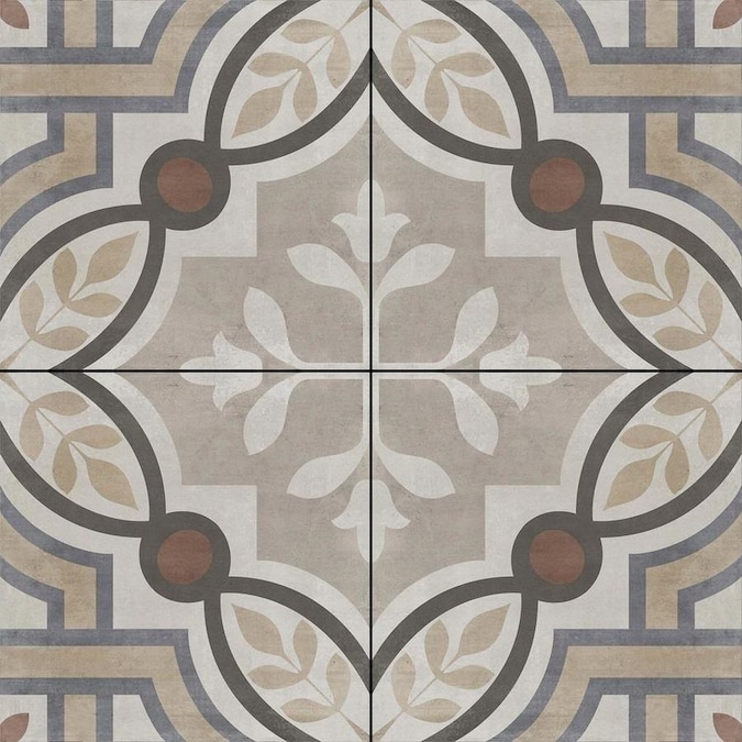 della torre manchester multicolor 8 in x 8 in glazed porcelain encaustic floor and wall tile