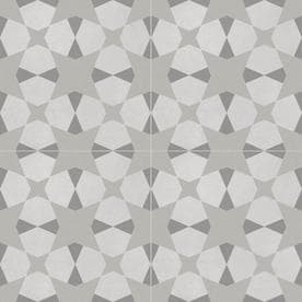 DELLA TORRE Avalon Gray 8-in x 8-in Porcelain Encaustic Floor and Wall Tile (Common: 8-in x 8-in; Actual: 7.78-in x 7.78-in)