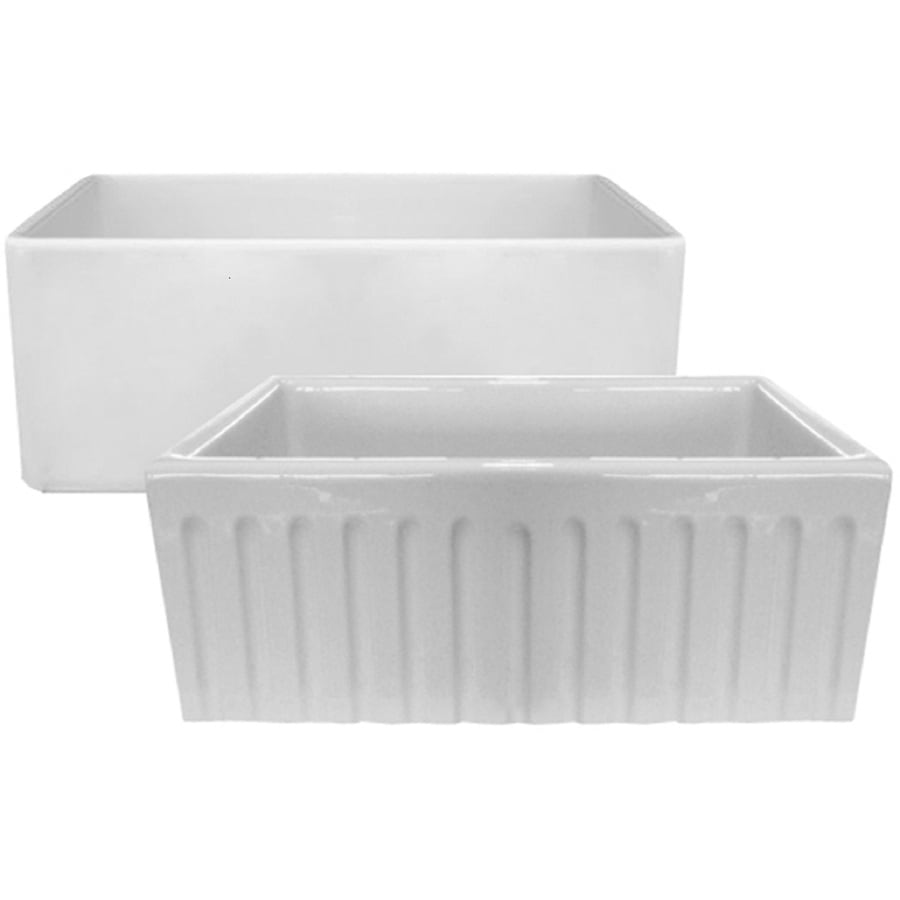 Shop LaToscana Farmhouse 24 In X 18 In White Single Basin Fireclay Drop   8020980035214 