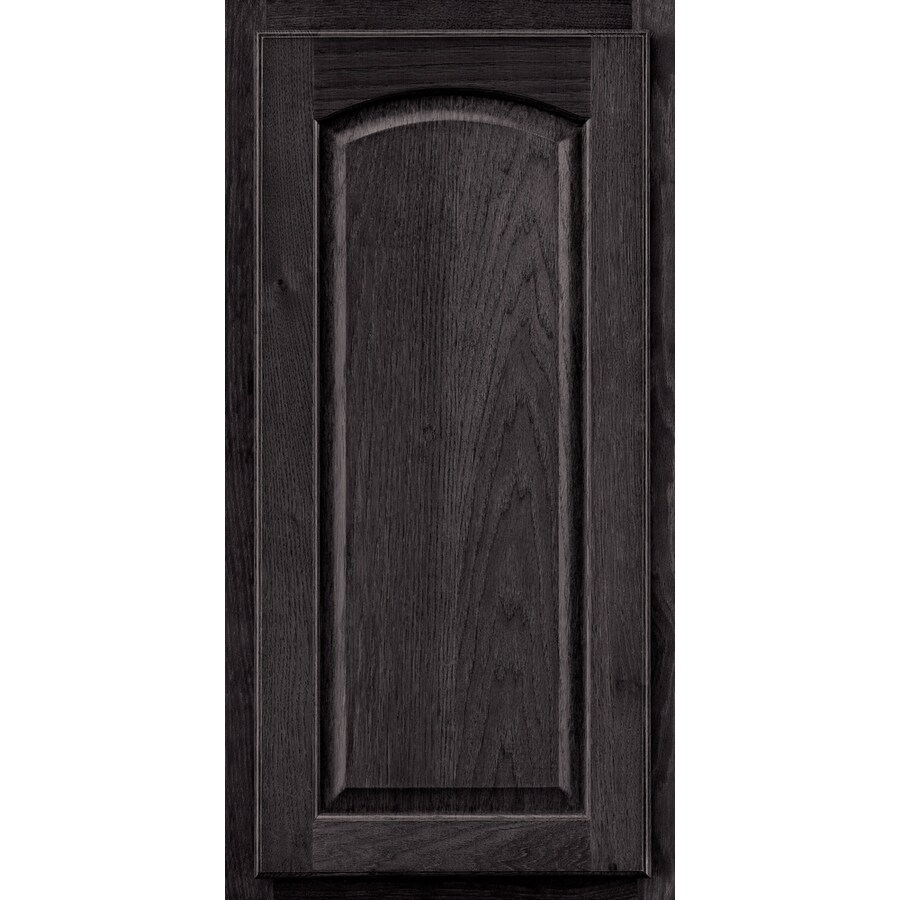 KraftMaid Fox Ridge Hickory Roman- Half Overlay Slate Stain Suede 15-in ...