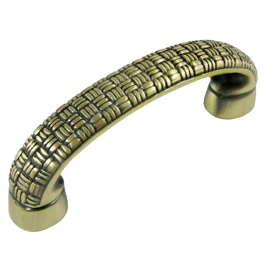 long flat rounded antique brass cabinet pulls