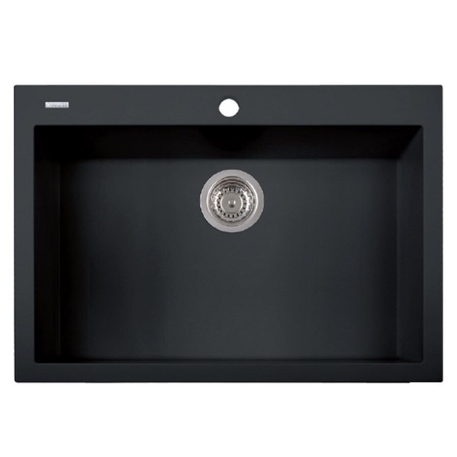 LaToscana One 30in x 20in Black Matt SingleBasin Granite Dropin 1