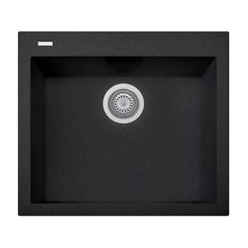 LaToscana One 20-in x 23-in Black Metallic Single-Basin Composite Drop-In 1-Hole Corner Install Commercial/Residential Kitchen Sink All-in-One Kit