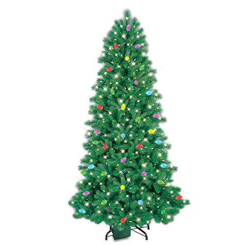 GE iTwinkle 7.5-ft Pre-Lit Artificial Christmas Tree with 500 Multi