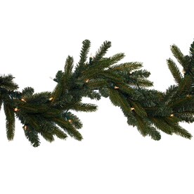GE Indoor/Outdoor Pre-lit 9-ft Spruce Garland with White Incandescent Lights
