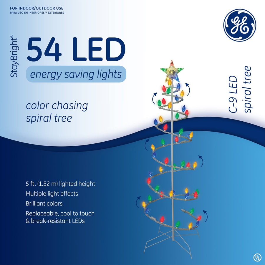spiral christmas trees lighted