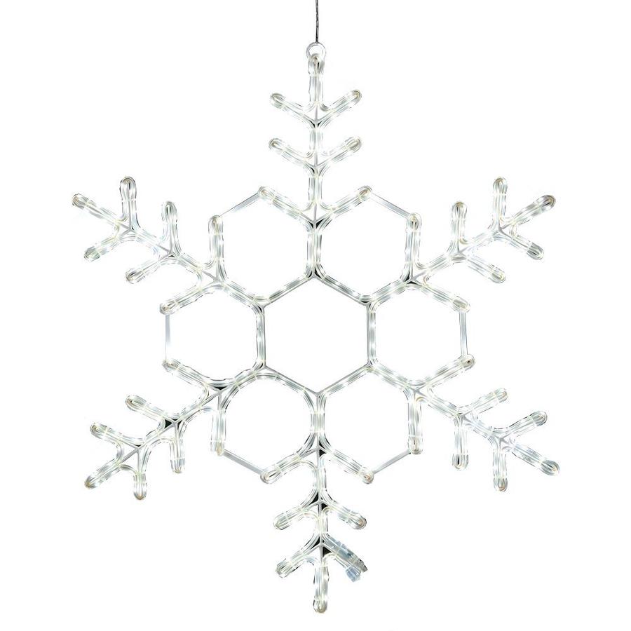 Ge 26 In Hanging Snowflake Snowflake With White Led Lights At