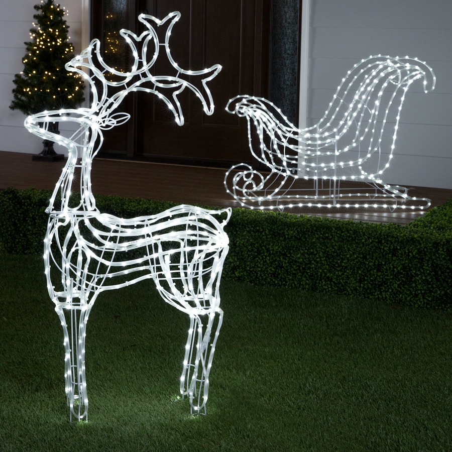 GE 2-Pack 48-in Deer Reindeer with White LED Lights at Lowes.com