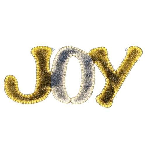 GE 22in Hanging Joy Light Display with White LED Lights in the Outdoor