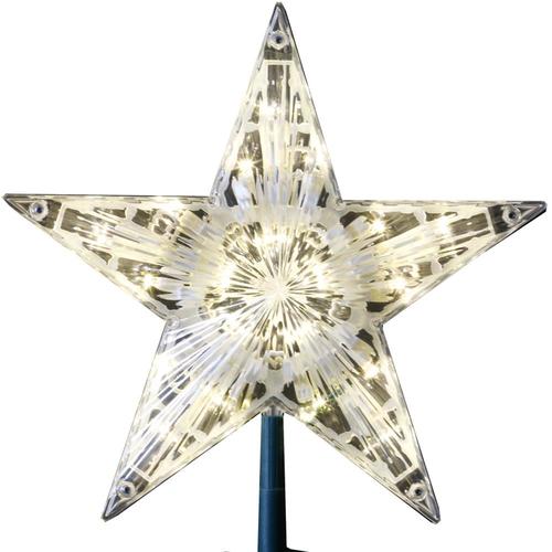 GE 9.5-in Star Clear White Christmas Tree Topper in the Christmas Tree ...