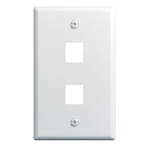 Legrand 1Gang Keystone White Double Midsize Wall Plate in the Wall