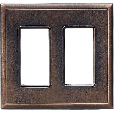 Somerset Collection Somerset 2-Gang Oil-Rubbed Bronze Double Decorator Screwless Standard Wall Plate