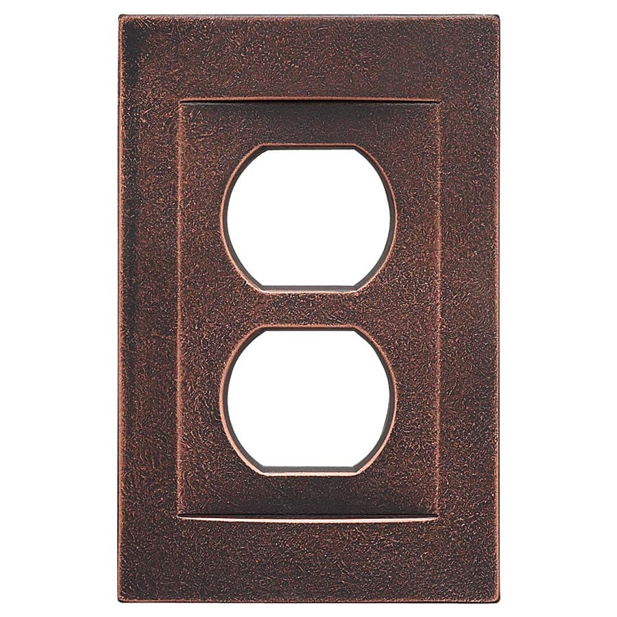 Somerset Collection Contemporary 1-Gang Oil-Rubbed Bronze Single Duplex Standard Wall Plate