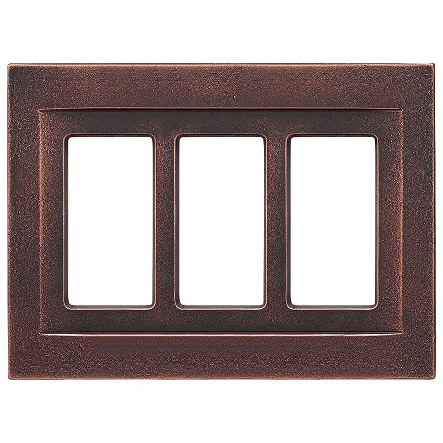 Somerset Collection Contemporary 3-Gang Oil-Rubbed Bronze Triple Standard Wall Plate at Lowes.com