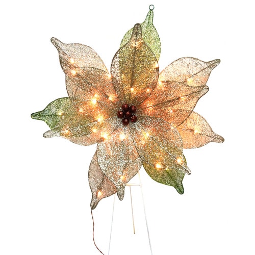 Holiday Living 3in Poinsettia Light Display with Clear Incandescent