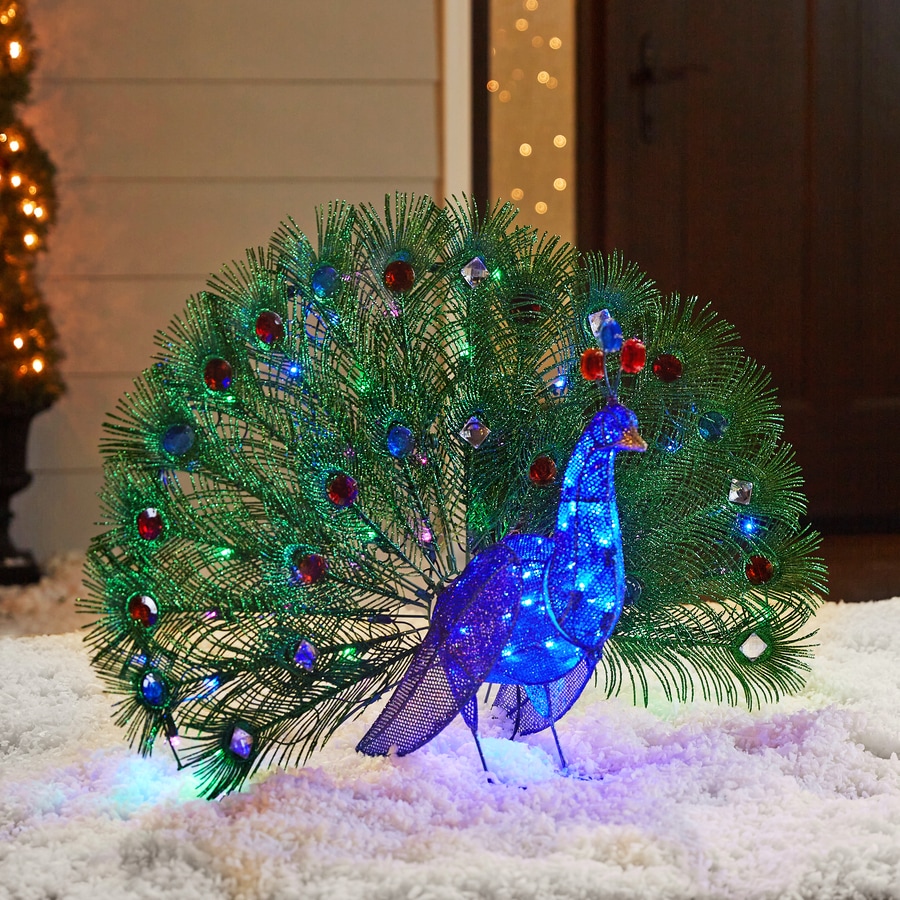 Holiday Living 36-in Long Lighted Peacock in the Outdoor Christmas ...