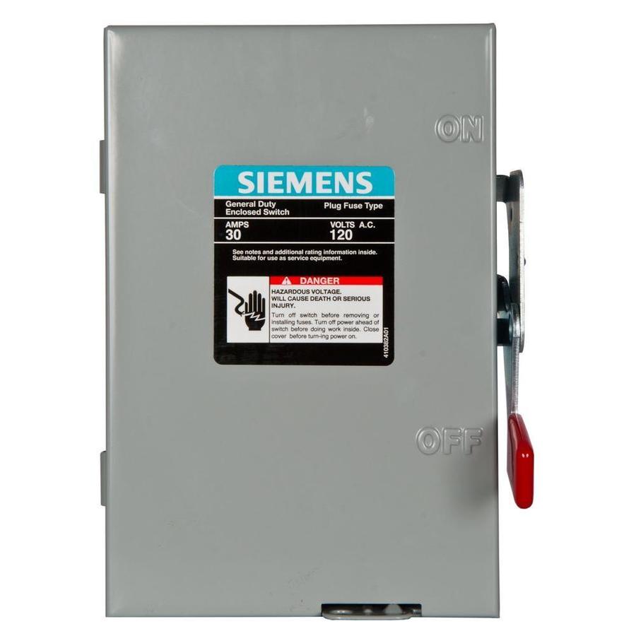 Siemens 30-Amp 1-Pole Fusible General-Duty Safety Switch Disconnect in ...