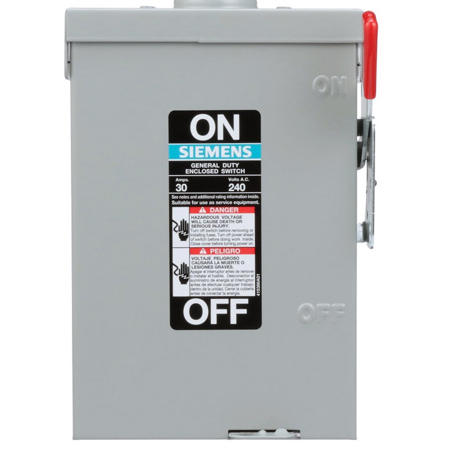 Siemens 30-Amp 2-Pole Fusible General-Duty Safety Switch Disconnect in ...