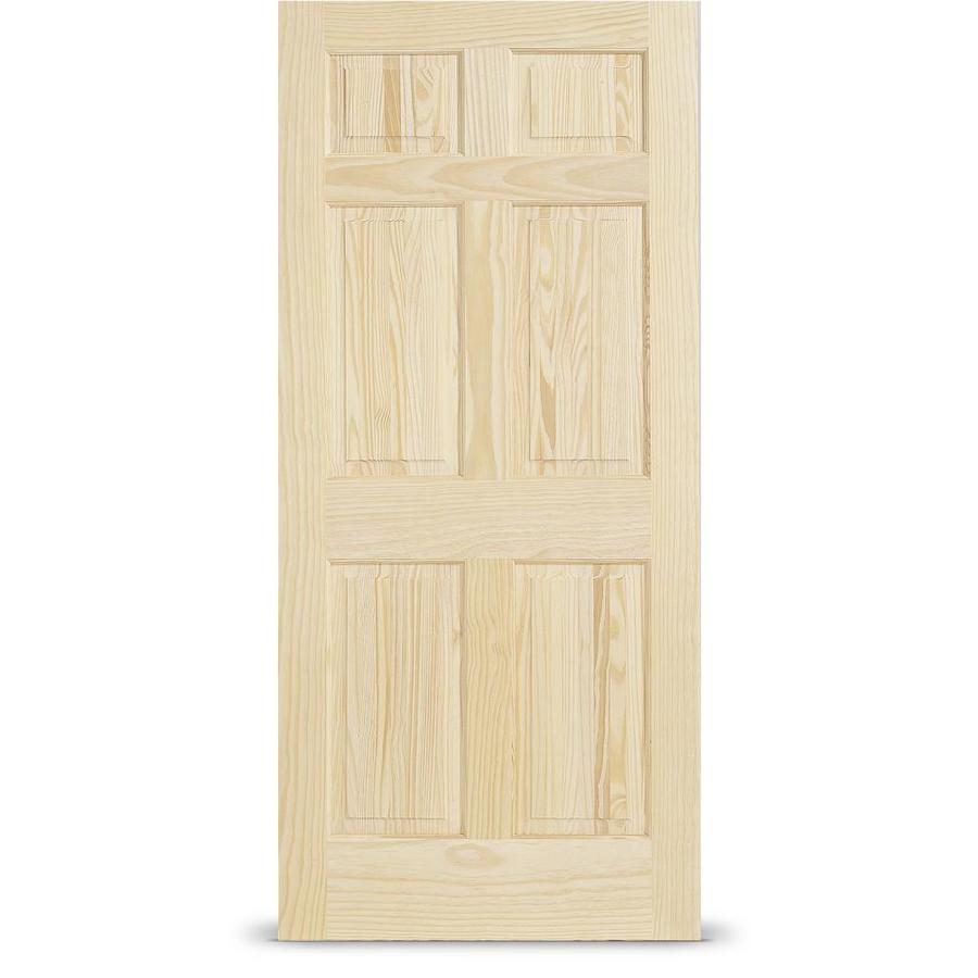 Authentic Wood Unfinished 6 Panel Solid Core Wood Slab Door Common 32 In X 80 In Actual 32 In X 80 In