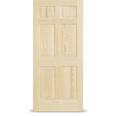 Authentic Wood Unfinished 6 Panel Solid Core Wood Slab Door Common 32 In X 80 In Actual 32 In X 80 In