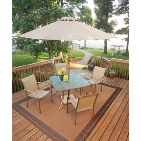 Garden Treasures 42-in W x 42-in L Square Steel Dining Table at Lowes.com