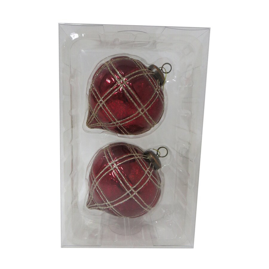 Holiday Living 2Pack Red, Gold Ball Ornament Set at