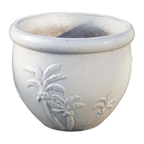 17.5-in W x 14.75-in H White Ceramic Planter at Lowes.com