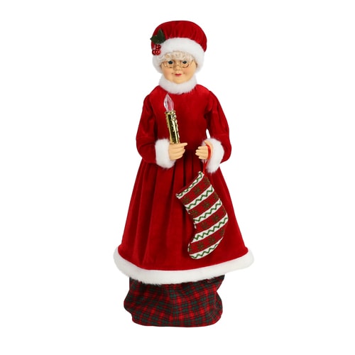 Holiday Living Red,Green,White,Gold Mrs. Claus Figurine at Lowes.com