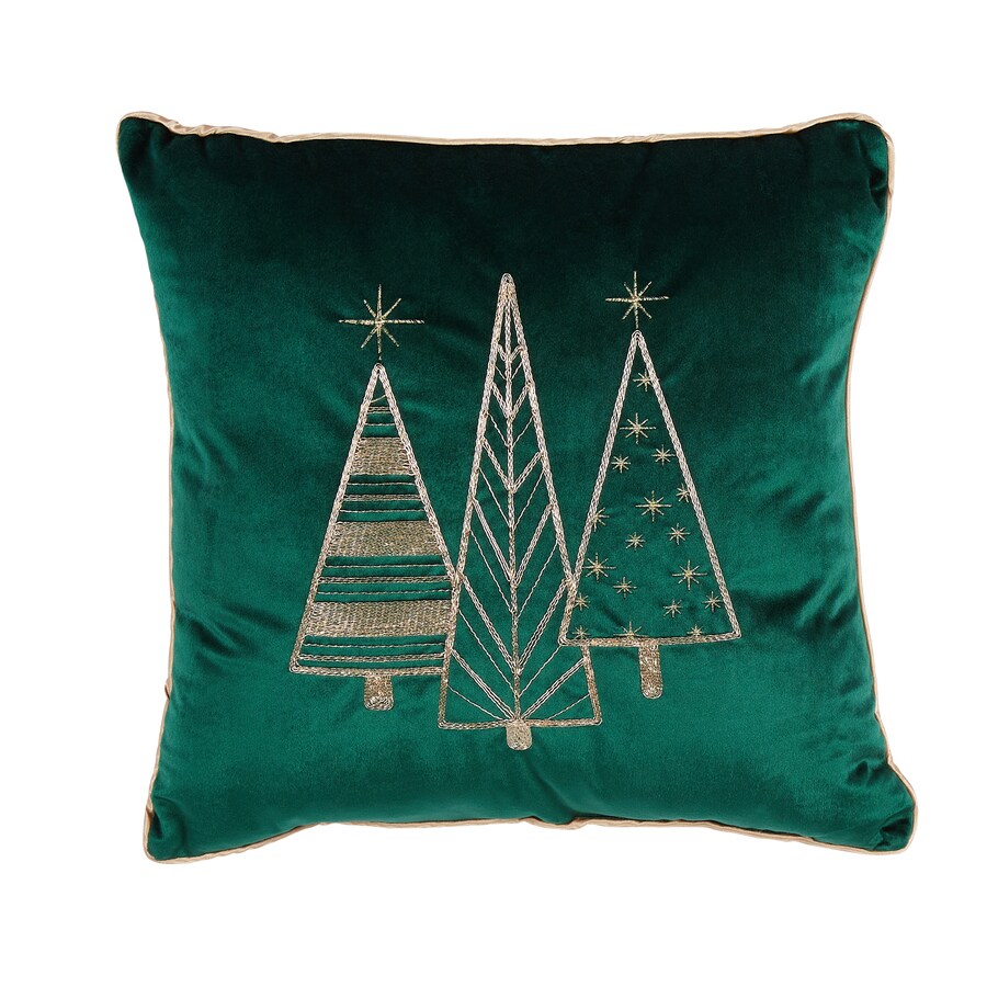 allen + roth AR 18-IN GREEN PILLOW WITH TREE in the Christmas Pillows