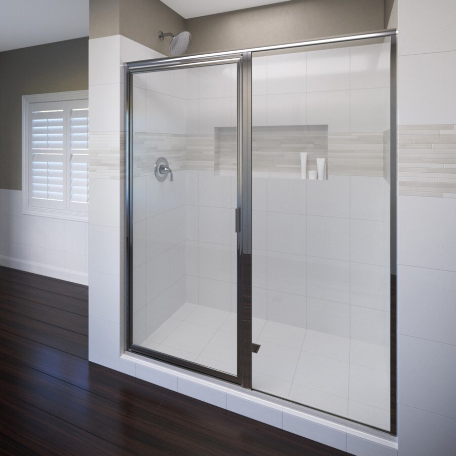 Basco Deluxe 58 In To 59 In W Framed Hinged Chrome Shower Door At
