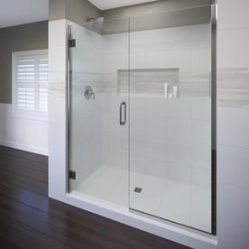 Basco Coppia 59.0625-in to 60.5625-in W Frameless Chrome Hinged Shower Door