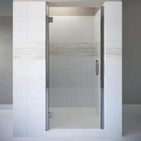 Basco Coppia 24.5625-in to 25.5625-in W Frameless Chrome Hinged Shower Door