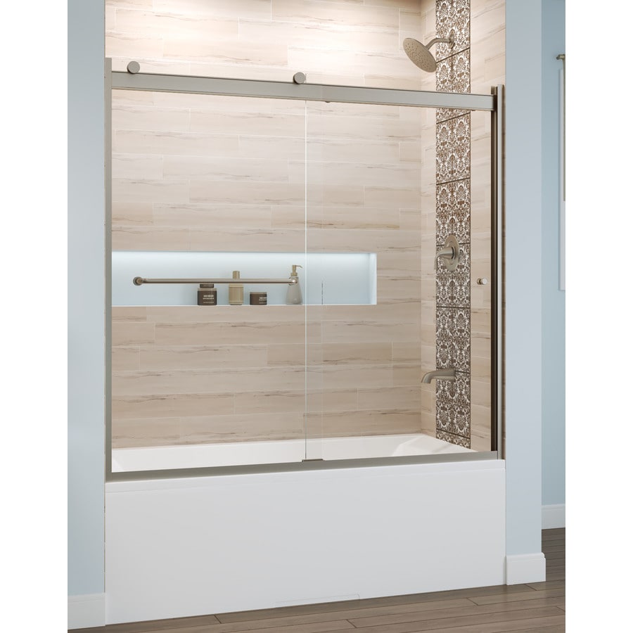 Basco Rotolo 56-in to 60-in W Semi-frameless Brushed ...