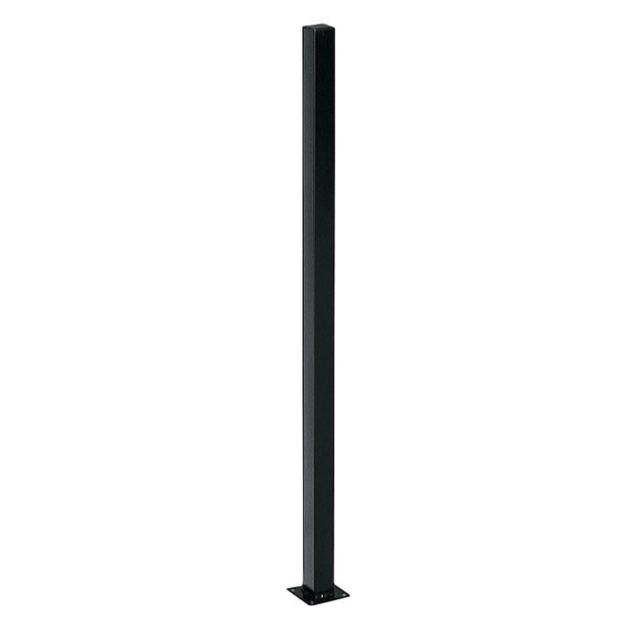 Leslie Locke 3ft Fence Post with Flange - Black at Lowes.com