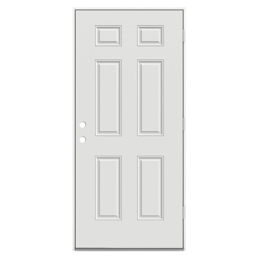 Reliabilt Left Hand Outswing Primed Steel Prehung Entry Door With