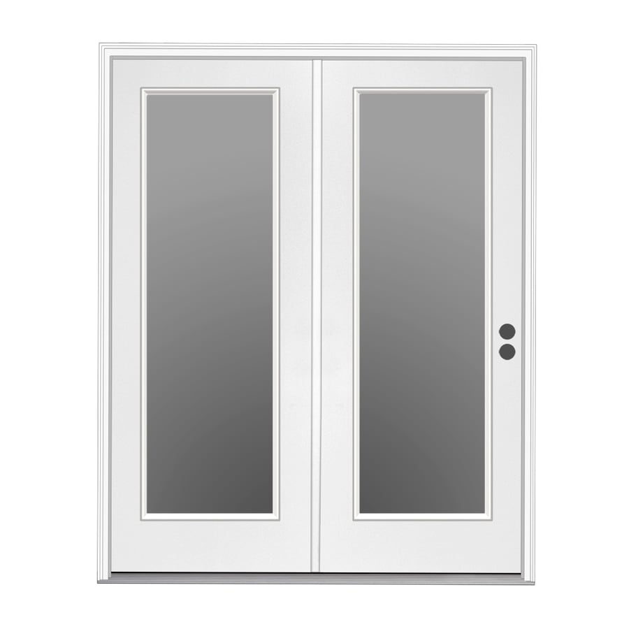 Reliabilt 60 In X 80 In Grilles Between The Glass White Vinyl Universal Reversible Double Door Sliding Patio Door In The Patio Doors Department At Lowes Com