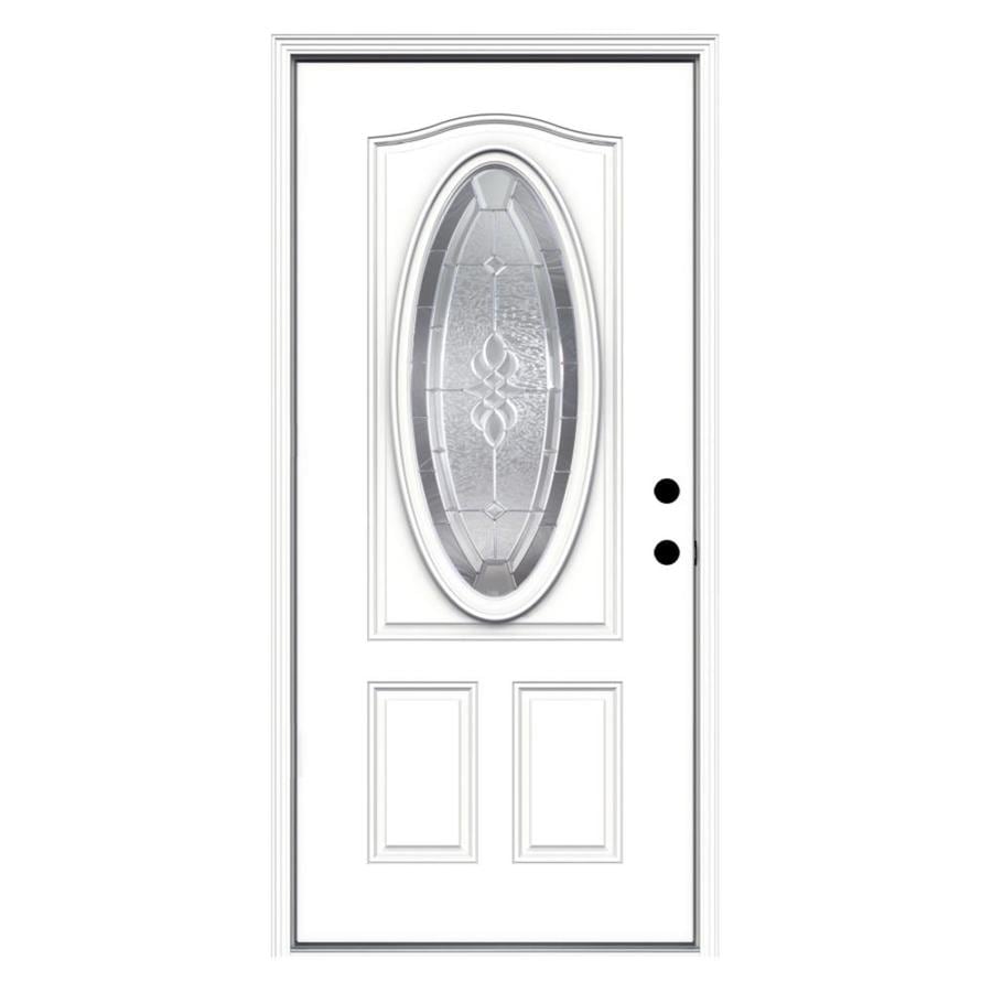 JELDWEN Hampton Oval Lite Decorative Glass LeftHand Inswing Primed
