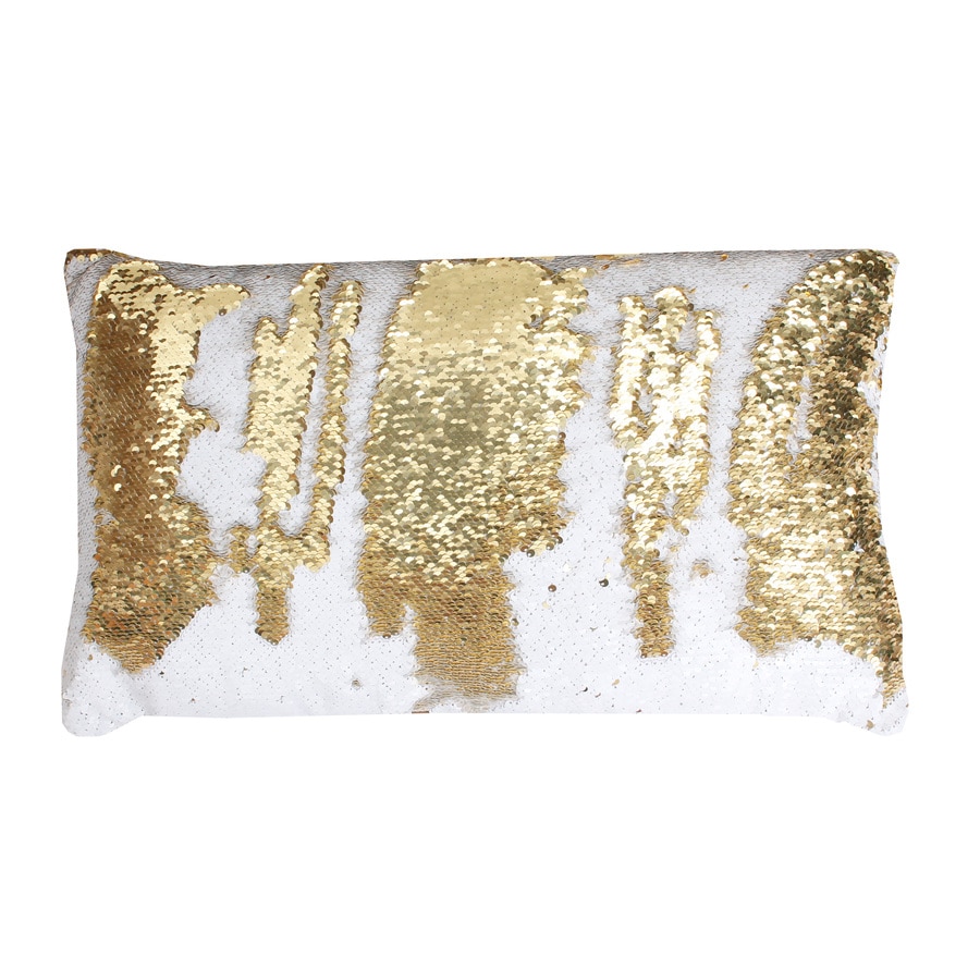 Melody Mermaid Reversible Sequins 20 In W X 12 In L White Gold Indoor Decorative Pillow In The Throw Pillows Department At Lowes Com